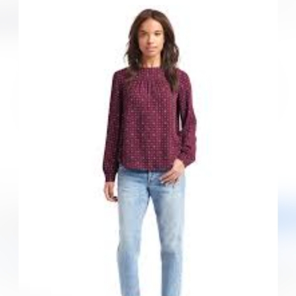 Gap printed long long sleeve blouse size large - Picture 1 of 9